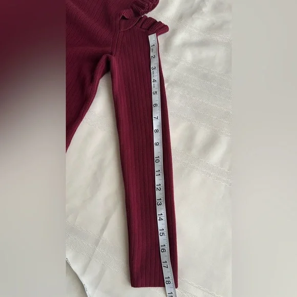 White House Black Market Off-Shoulder Burgundy Sweater - Picture 11 of 14